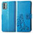 Funda de Cuero Cartera con Soporte Flores Carcasa para Nokia G22 Azul