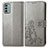 Funda de Cuero Cartera con Soporte Flores Carcasa para Nokia G22 Gris