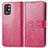 Funda de Cuero Cartera con Soporte Flores Carcasa para OnePlus 9R 5G Rosa Roja