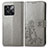 Funda de Cuero Cartera con Soporte Flores Carcasa para OnePlus Ace Pro 5G Gris