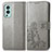 Funda de Cuero Cartera con Soporte Flores Carcasa para OnePlus Nord 2 5G Gris