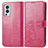 Funda de Cuero Cartera con Soporte Flores Carcasa para OnePlus Nord 2 5G Rosa Roja