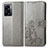 Funda de Cuero Cartera con Soporte Flores Carcasa para OnePlus Nord N300 5G Gris