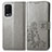 Funda de Cuero Cartera con Soporte Flores Carcasa para Oppo A54 4G Gris