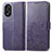 Funda de Cuero Cartera con Soporte Flores Carcasa para Oppo A58 4G Morado