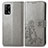 Funda de Cuero Cartera con Soporte Flores Carcasa para Oppo A74 4G Gris