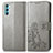 Funda de Cuero Cartera con Soporte Flores Carcasa para Oppo K9 Pro 5G Gris