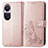 Funda de Cuero Cartera con Soporte Flores Carcasa para Oppo Reno10 5G Oro Rosa