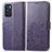 Funda de Cuero Cartera con Soporte Flores Carcasa para Oppo Reno6 5G Morado