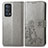 Funda de Cuero Cartera con Soporte Flores Carcasa para Oppo Reno6 Pro 5G Gris