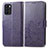 Funda de Cuero Cartera con Soporte Flores Carcasa para Oppo Reno6 Z 5G Morado