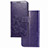 Funda de Cuero Cartera con Soporte Flores Carcasa para Realme 7i RMX2193 Morado