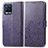 Funda de Cuero Cartera con Soporte Flores Carcasa para Realme 8 4G Morado