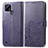 Funda de Cuero Cartera con Soporte Flores Carcasa para Realme C21 Morado