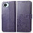 Funda de Cuero Cartera con Soporte Flores Carcasa para Realme C30 Morado