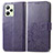 Funda de Cuero Cartera con Soporte Flores Carcasa para Realme C35 Morado