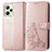 Funda de Cuero Cartera con Soporte Flores Carcasa para Realme C35 Oro Rosa