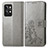 Funda de Cuero Cartera con Soporte Flores Carcasa para Realme GT2 Pro 5G Gris