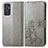 Funda de Cuero Cartera con Soporte Flores Carcasa para Samsung Galaxy A15 LTE Gris