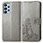 Funda de Cuero Cartera con Soporte Flores Carcasa para Samsung Galaxy A23 5G Gris