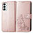 Funda de Cuero Cartera con Soporte Flores Carcasa para Samsung Galaxy F23 5G Rosa