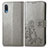 Funda de Cuero Cartera con Soporte Flores Carcasa para Samsung Galaxy M02 Gris