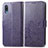 Funda de Cuero Cartera con Soporte Flores Carcasa para Samsung Galaxy M02 Morado