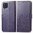 Funda de Cuero Cartera con Soporte Flores Carcasa para Samsung Galaxy M32 4G Morado