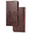 Funda de Cuero Cartera con Soporte Flores Carcasa para Samsung Galaxy S20 Plus 5G Marron