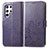 Funda de Cuero Cartera con Soporte Flores Carcasa para Samsung Galaxy S21 Ultra 5G Morado