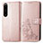 Funda de Cuero Cartera con Soporte Flores Carcasa para Sony Xperia 1 IV SO-51C Rosa