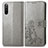 Funda de Cuero Cartera con Soporte Flores Carcasa para Sony Xperia 10 III Lite Gris