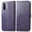 Funda de Cuero Cartera con Soporte Flores Carcasa para Sony Xperia 10 III SO-52B Morado