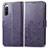 Funda de Cuero Cartera con Soporte Flores Carcasa para Sony Xperia 10 IV SO-52C Morado