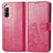 Funda de Cuero Cartera con Soporte Flores Carcasa para Sony Xperia 10 IV SO-52C Rojo