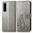 Funda de Cuero Cartera con Soporte Flores Carcasa para Sony Xperia 5 III SO-53B Gris