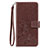 Funda de Cuero Cartera con Soporte Flores Carcasa para Sony Xperia 8 Lite Marron