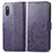 Funda de Cuero Cartera con Soporte Flores Carcasa para Sony Xperia Ace II SO-41B Morado