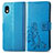 Funda de Cuero Cartera con Soporte Flores Carcasa para Sony Xperia Ace III Azul