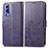 Funda de Cuero Cartera con Soporte Flores Carcasa para Vivo iQOO Z3 5G Morado