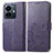 Funda de Cuero Cartera con Soporte Flores Carcasa para Vivo iQOO Z6 Lite 5G Morado