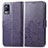 Funda de Cuero Cartera con Soporte Flores Carcasa para Vivo V21e 4G Morado