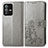 Funda de Cuero Cartera con Soporte Flores Carcasa para Vivo V23 5G Gris