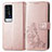 Funda de Cuero Cartera con Soporte Flores Carcasa para Vivo X60 Pro+ Plus 5G Rosa