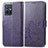 Funda de Cuero Cartera con Soporte Flores Carcasa para Vivo Y52t 5G Morado