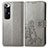 Funda de Cuero Cartera con Soporte Flores Carcasa para Xiaomi Mi 10S 5G Gris