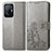 Funda de Cuero Cartera con Soporte Flores Carcasa para Xiaomi Mi 11T 5G Gris