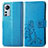 Funda de Cuero Cartera con Soporte Flores Carcasa para Xiaomi Mi 12 5G Azul