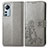 Funda de Cuero Cartera con Soporte Flores Carcasa para Xiaomi Mi 12 Lite 5G Gris