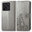 Funda de Cuero Cartera con Soporte Flores Carcasa para Xiaomi Mi 13T 5G Gris